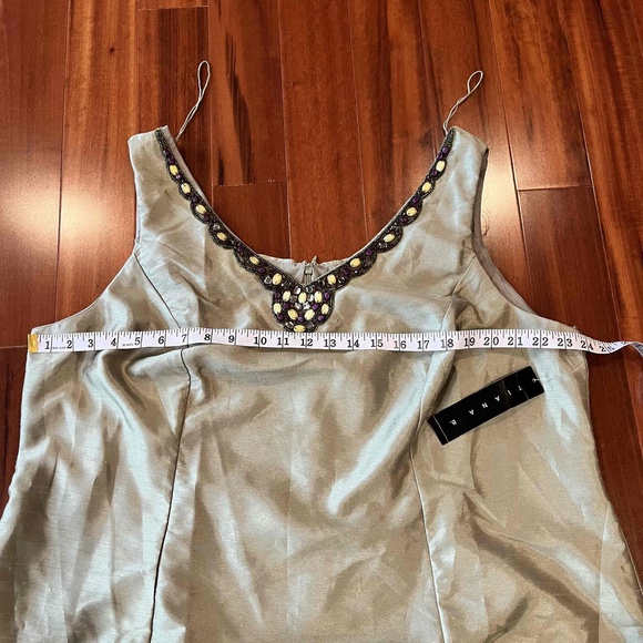 New NWT Tiana B Light Green Sleeveless Beaded Vneck Formal Dress Plus Size 20W - Picture 5 of 12